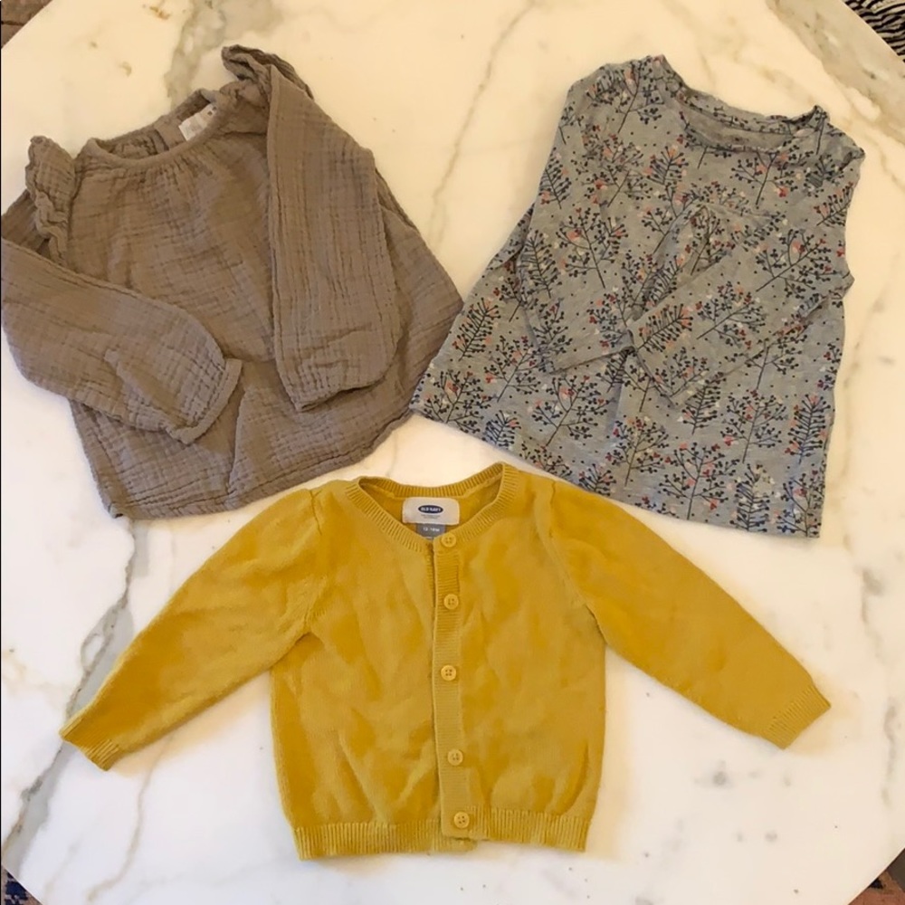 Lot of girls long sleeve shirts and cardigan